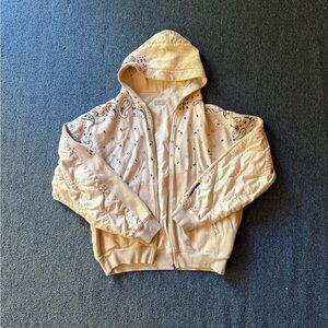 Kapital Cream Hooded Jacket with Black Accents